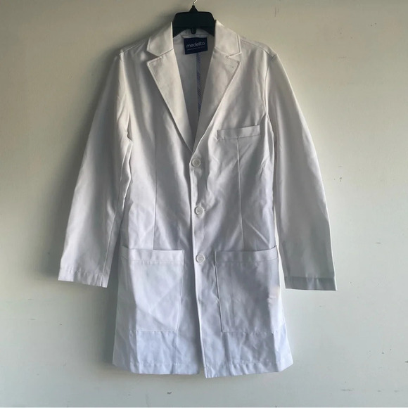 Medelita Men's White Professional Laennec Lab Coat 22386 - Picture 2 of 8
